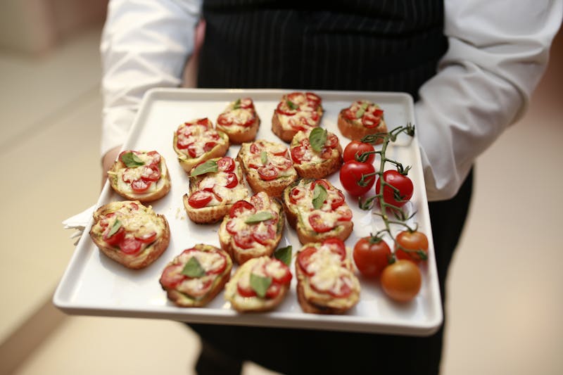 Bruschetta al pomodoro with fresh tomatoes and basil